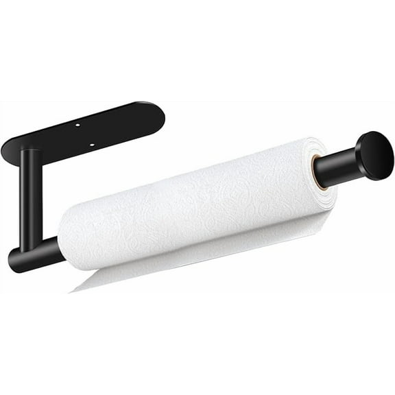 Paper Towel Holder Self Adhesive or Drilling Paper Towel Holder Under Cabinet Durable Metal Towel Rack for Kitchen, Cabinet, Bathroom 3*10 In (Glue Screw Included)