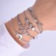thumbnail image 2 of Señora copo de nieve pulsera brazalete de la personalidad Set Estrella de cinco piezas Set de cuerda Luna pulseras, 2 of 2