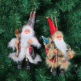 thumbnail image 4 of Muñeco de Papá Noel con cara americana, decoración para árbol de Navidad, tela a cuadros gris, estatuilla de Papá Noel para decoración del hogar de Navidad, 4 of 4