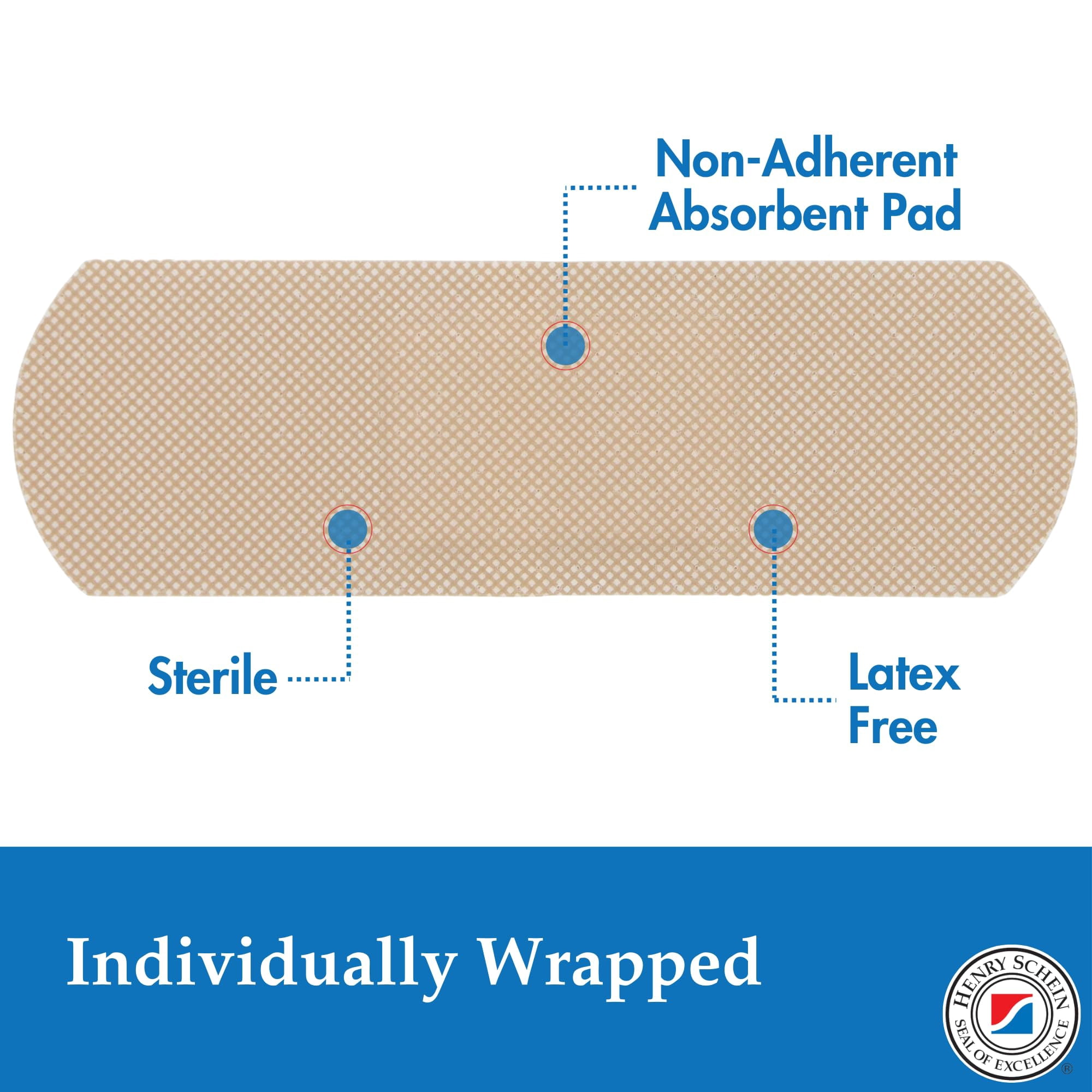 Henry Schein Sheer Adhesive Bandages, 1" x 3" Sterile Strips | Bulk Case of 1,500 (10 Packs of 150) | Breathable, Latex-Free First Aid Bandages for School Nurses, Offices & Businesses