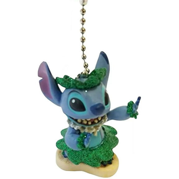 Lilo & Stitch Hawaiian Hula Green Fan Lamp Light Pull Chain PVC Figure Figurine