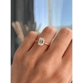 thumbnail image 2 of ESTE ORIGIN 3Ct Emerald Cut Lab-Grown Diamond Engagement Ring 10K White Gold Hidden Halo Solitaire Ring for Her US 8, 2 of 9