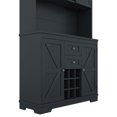 thumbnail image 7 of YIYADO Farmhouse Coffee Bar Cabinet with Storage, Kitchen Buffet with Wine Racks, Drawers & Glass Holders, Dark Blue, 7 of 7