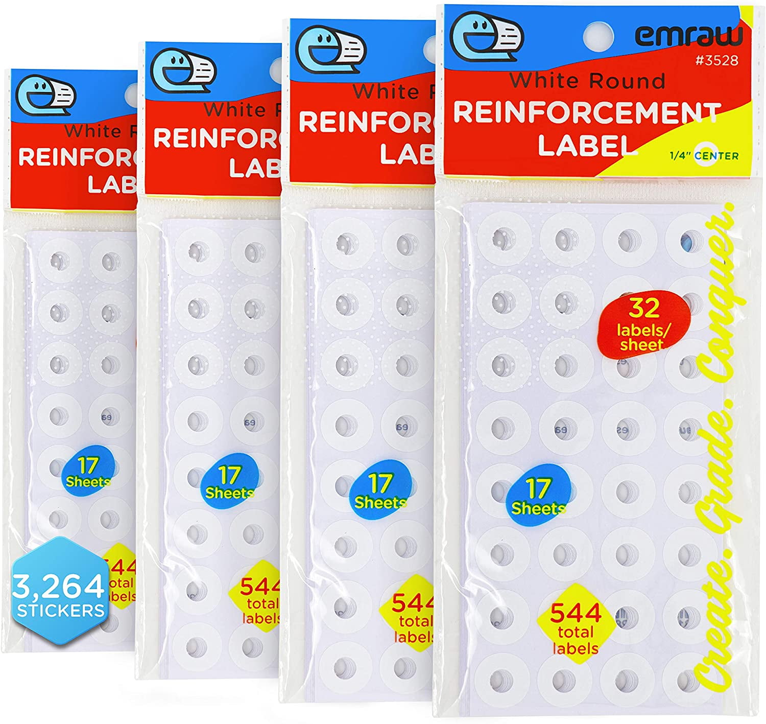 544 pieces Reinforcement Binder Stickers 