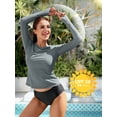 thumbnail image 3 of BeautyIn Women V-Neck Rash Guard UPF 50+ Sun Protection Swimwear Shirt, 3 of 6