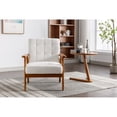 thumbnail image 2 of Mid-Century Modern Leisure Chair - Accent Chair with Solid Wood Armrest and Feet for Living Room, Bedroom, 2 of 15