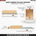 thumbnail image 3 of Rev-A-Shelf 14.71" Pullout Kitchen Cabinet Drawer w/ Soft-close, 4WDB-15SC-1, 3 of 12