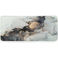 thumbnail image 2 of Gold Marble Extended Gaming Mouse Pad Non-Slip Rubber Base Large White Mousepad 35.4×15.7in with Stitched Edge Waterproof Thick Keyboard Pads Black Computer Desk Laptop Mats for Work Game Office, 2 of 6