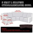 thumbnail image 2 of TOPCHANCES Stretch Recliner Sofa Slipcover for 5 Seat Recliner, 7-Piece Knitting Jacquard Sectional Couch Covers Furniture Protector (Chocolate ), 2 of 11