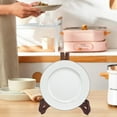 thumbnail image 4 of Standing Table Easel Wooden Mortise Plate Stand Sturdy Display Rack Tenon Structure Display Stand,Tea Cake Holder, Jade Disc Rack & Antique Ceramic Plate Stand,Sturdy Standing Table Easel,6.5", 4 of 8