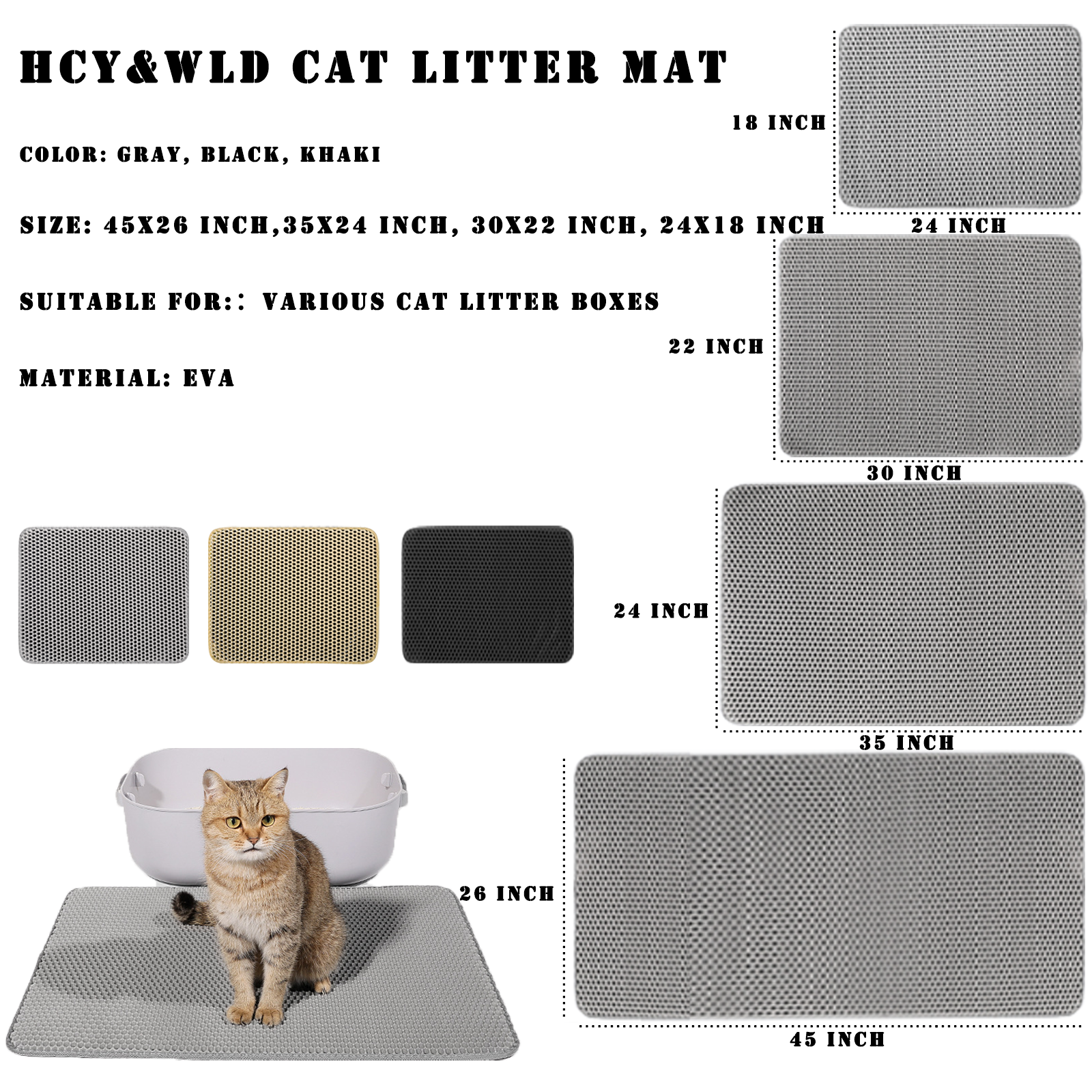 HCY&WLD Waterproof Double Layer Cat Litter Mat, Pink photo 7