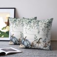thumbnail image 2 of Pillow Covers 16x16 Set of 2, Blue Grey Pumpkins Fall Throw Pillow Covers Decorative Couch Cushion Cover, Thanksgiving Eucalyptus Leaves Microfiber Soft Square Pillowcases for Bedroom Living Room, 2 of 9
