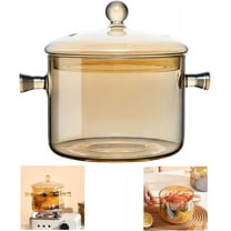 Glass Cooking Pot with Cover, Heat Resistant Glass Saucepan Cooking Pot and Pan with Lid, Glass Cookware Set Cooktop Safe for Pasta Noodle, Soup, Milk, Baby Food, Spaghetti(1.5L/50 OZ)