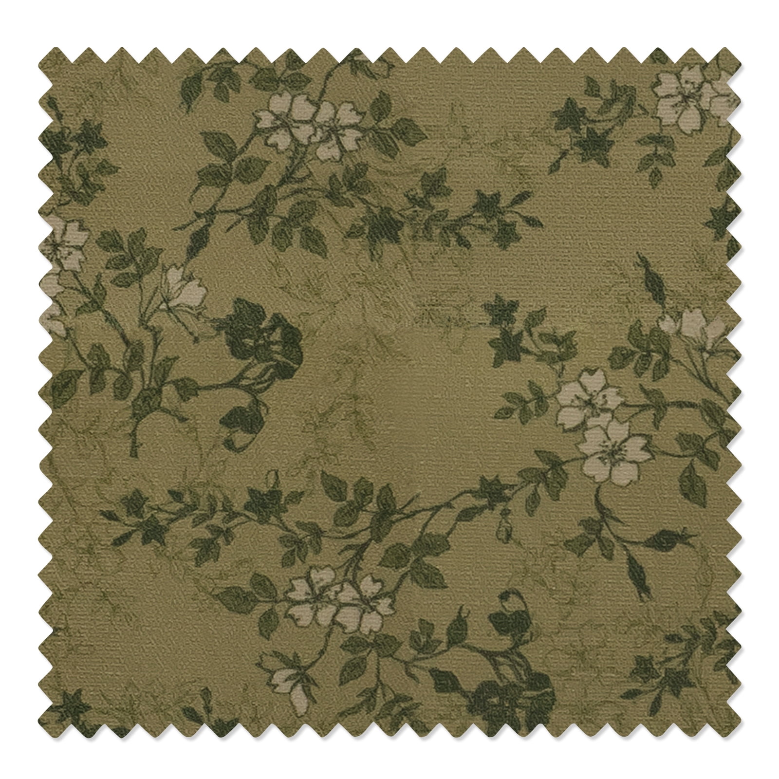 TWOPAGES Pinch Pleat Curtain 42 X 63 Inches Long 1 Panel Light Filtering Linen Blend Floral Print Drape for Living Room, Ivy Brown