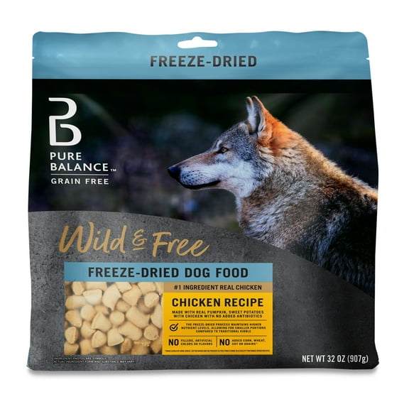 Pure Balance Wild & Free Freeze-Dried Dog Food, Chicken Recipe, 32 oz
