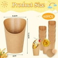 thumbnail image 3 of 50 Pcs Disposable French Fries Cup 14oz Snacks Kraft Paper Cups Waffle Snacks Holders Ice Cream Food Trays Paper Cones Take- Out Party Frozen Dessert Supplies for Party Food Buffets (Brown), 3 of 5