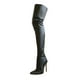 thumbnail image 4 of Botas altas hasta el muslo de cuero PU para actividades al aire libre, botas altas cómodas más cálidas, botas hasta la para mujer a la moda de negro, 4 of 8