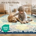 thumbnail image 4 of ODIKA 5'x7' Washable Area Rug Easy Care, Non-Shedding, Pet Friendly, Ocean Seashell Coral Reef Bathroom Nautical Wave Border Starfish Flowing Dynamic for Small Living Room, Bedroom, 4 of 7