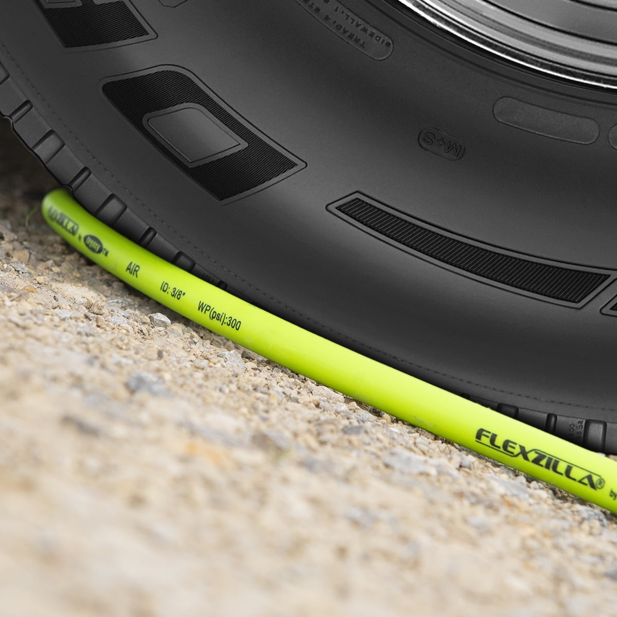 Flexzilla® Truck Tire Inflator Kit 3-Piece, 3/8" x 50' Hose, Glad-Hand Attachment, 30° Dual Angle and Straight-On Air Chuck, ZillaGreen®