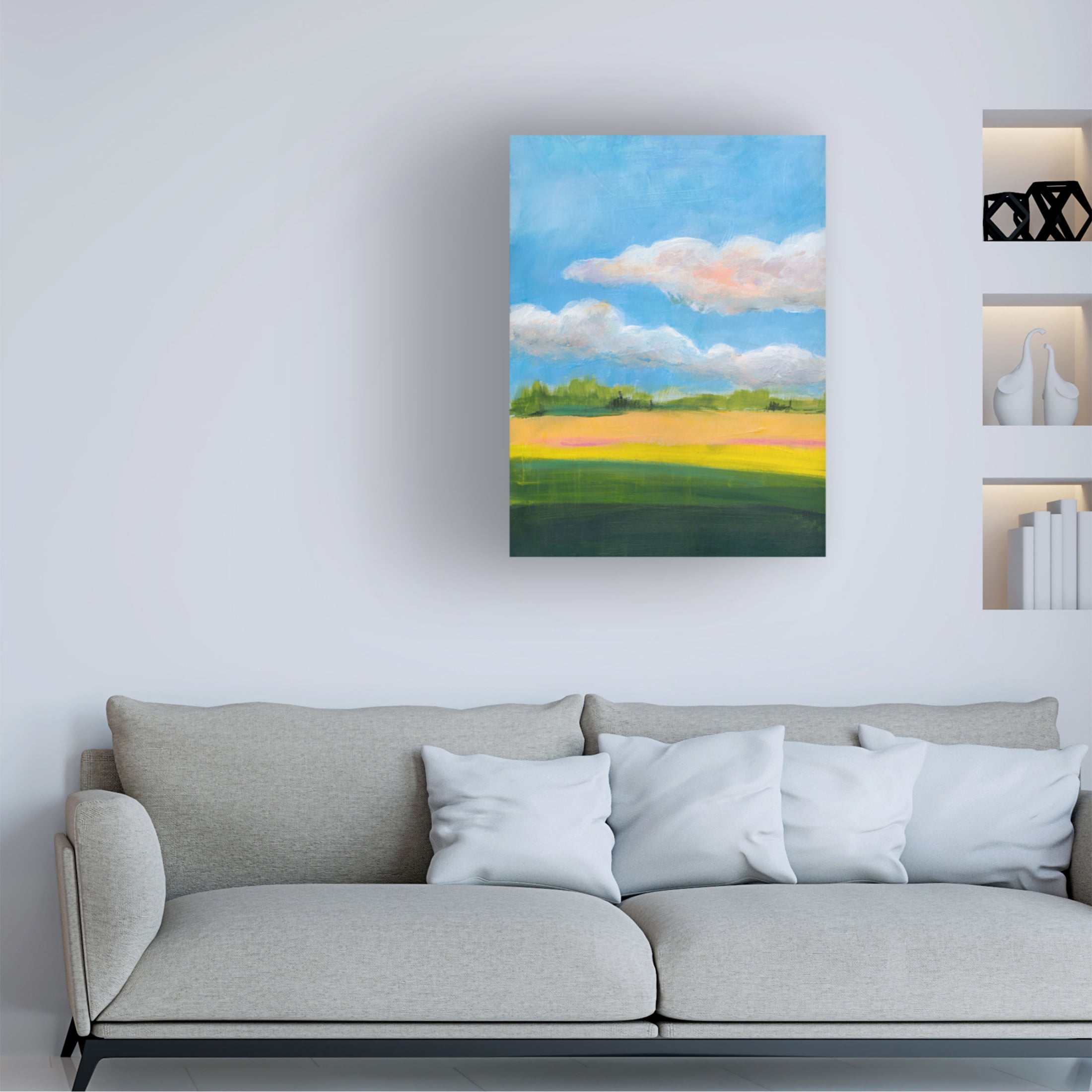 Canvas Wall Art - Jan Weiss 'Beneath a Cloudy Sky 1' Wall Art for Living Room, Bedroom, or Office Décor by Trademark Fine Art - 35 x 47 Inches