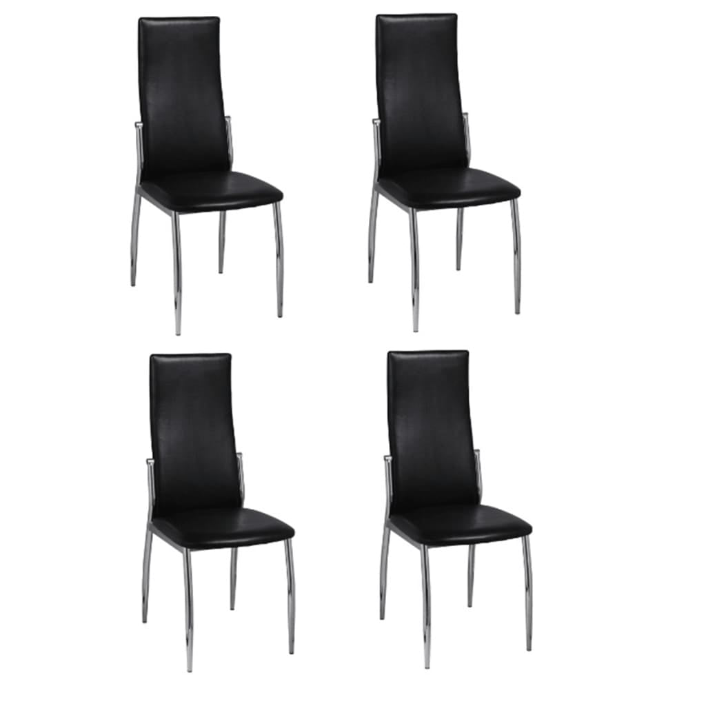 Kepooman 4pcs High Back Dining Chairs for Kitchen, Black Kepooman 4pcs High Back Dining Chairs for Kitchen, Black