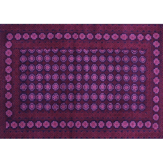 Ahgly Company Indoor Rectangle Abstract Purple Contemporary Area Rugs, 3' x 5'