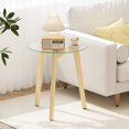 thumbnail image 4 of Modern Tempered Glass End Table Set of 2 with Transparent Tabletop for Office, 4 of 10