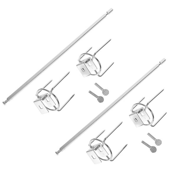 GAXIRE 2-Piece Stainless Steel Rotisserie Skewers Set for Grill and Kitchen Equipment, BBQ Accessories