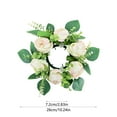 thumbnail image 2 of Gqtwoy Peony Candlestick Wreath Simulation Flowers, Home Decoration, Holiday Decor, Wedding Table Centerpiece, Artificial Floral Garlands for Candle Holders, Reusable Candle Ring Decor, 2 of 6