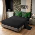 thumbnail image 5 of Manfei Abstract Camouflage Twin Bedding, Mid Century Camo Bedding Comforter Set, Black Lime, Black Reversible, 7 Pieces, 5 of 6