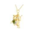 thumbnail image 2 of AFFY Round Shape Simulated Peridot & White Cubic Zirconia Unicorn Horse Pendant Necklace In 14k Yellow Gold Over Sterling Silver, 2 of 6
