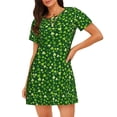 thumbnail image 1 of Balery Happy St. Patrick's day Camisón de manga corta con cuello redondo para mujer, cómodo y elegante., 1 of 6