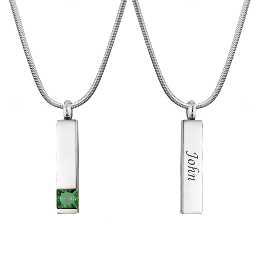 Anavia Personalized May Birthstone Ashes Holder Cremation Necklace