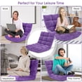 thumbnail image 5 of Adjustable 14 Position Floor Chair Folding Lazy Gaming Sofa Cushioned Purple, 5 of 8