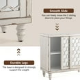 thumbnail image 5 of COSIEST White MDF Sideboard Buffet Cabinet with Mirrored Doors, 5 of 6