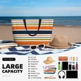 thumbnail image 5 of Balery Colorful Pastel Stripes Beach Travel Bag - Water-Resistant, Large Capacity Lightweight Tote with 7 Pockets for Women and Men - Perfect for Beach, Pool, Gym, and Travel, 5 of 7