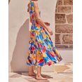 thumbnail image 4 of Brewee Robe Boho à Imprimé Floral d'Été 2024 pour Femmes, Bretelles Spaghetti, Volants, Ligne A, Longue Robe Maxi de Plage, 4 of 5