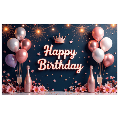 Festive Design Happy Birthday Banner Elegant Decoration for Birthday Celebration Event Party