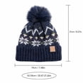 thumbnail image 3 of Trgacdwlo Girls Boys Christmas Knit Pom‑pom Beanie Hat Snowflake Pattern Warm Cuffed Winter Skull Hat Cute Soft Knitted Cap for Teens Party Gift Daily Outdoor Wear, 3 of 5
