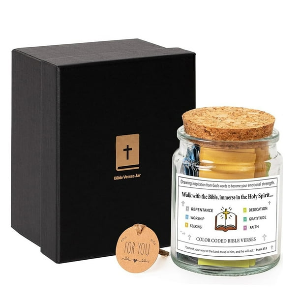Tarjetas Versículos Bíblicos Jar Cristianas Escritura Cristiana Versículo Bíblico en Un Frasco Regalo Acrílico para Seres Queridos