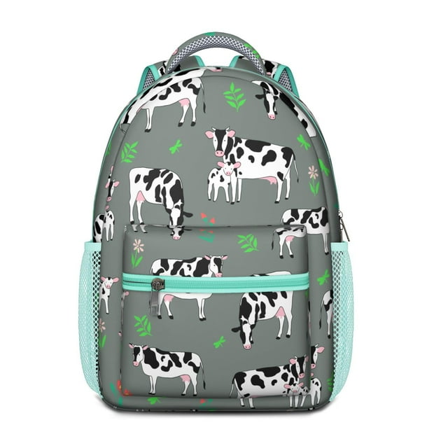 Highland Cow Lovers Backpack – Adorable Bull and Buffalo Print Pattern Schoolbag with Rustic Farm Design