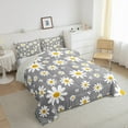 thumbnail image 3 of jejeloiu Cartoon Cute Floral Bedding Comforter Set,Kawaii Daisy Blossom Twin Comforter Sets,Gray White Bedding Set For Girl,Ultra Soft Home Decor Reversible,2-Piece, 3 of 8