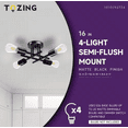thumbnail image 4 of TOZING 16 in. Black Farmhouse Semi-Flush Mount Ceiling Light Fixtures Modern Sputnik Chandelier for Kitchen Bedroom Dining Room, 4 of 5