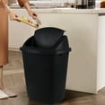 thumbnail image 4 of DynkoNA 10 Gallon Plastic Swing Top Trash Can, Pack of 4 Swing Top Trash Can for Kitchen, Office, Black, 4 of 6
