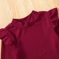 thumbnail image 5 of Sngxgn Girls 2 Piece Outfit High Neck Tee Shirt with Mini Skirt Set(Red,5Y), 5 of 8