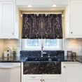 thumbnail image 5 of Yayeee Kitchen Curtains Light Filtering 27"x24" Rod Pocket Short Cafe Window Panel, Dark Gothic Floral, 5 of 7