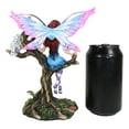 thumbnail image 6 of Blue Avatar Butterfly Fairy With Snow Owl Sitting On Magic Forest Tree Figurine, 6 of 7