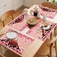 thumbnail image 5 of Pink Mountains Placemats Set of 8 Modern Aesthetic Cherry Blossoms Cranes Place Mats Indoor Wipeable Table Mats Washable Cloth Dining Table Placemats for Kitchen Holiday Party Home Decor 13x19 Inch, 5 of 9