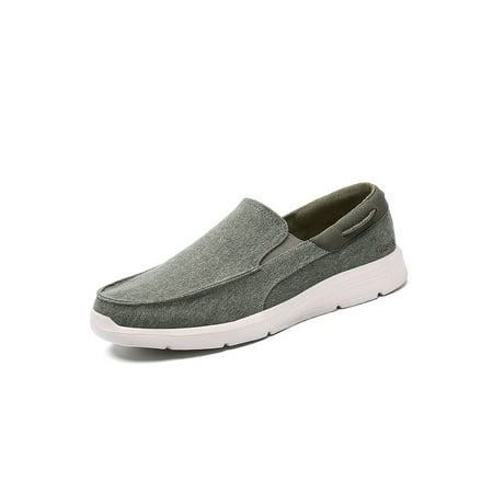 

Ymiytan Men s Casual Shoe Canvas Loafers Slip On Flats Outdoor Breathable Solid Color Lightweight Sneakers Olive Green 7