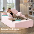 thumbnail image 5 of MOONMISS 68" Oversize Chaise Lounge Chair Indoor,Comfy Non-assembly Sofa Couches With 3 Pillows,Pink, 5 of 7